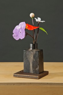 Spring Bouquet in Qing Bottle bronze, steel, paint 14" x 7" x 7"