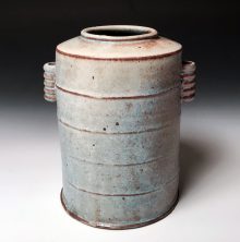 Barrel Vase #1 Soda fired stoneware 9”h x 7.5” x 6” 2018